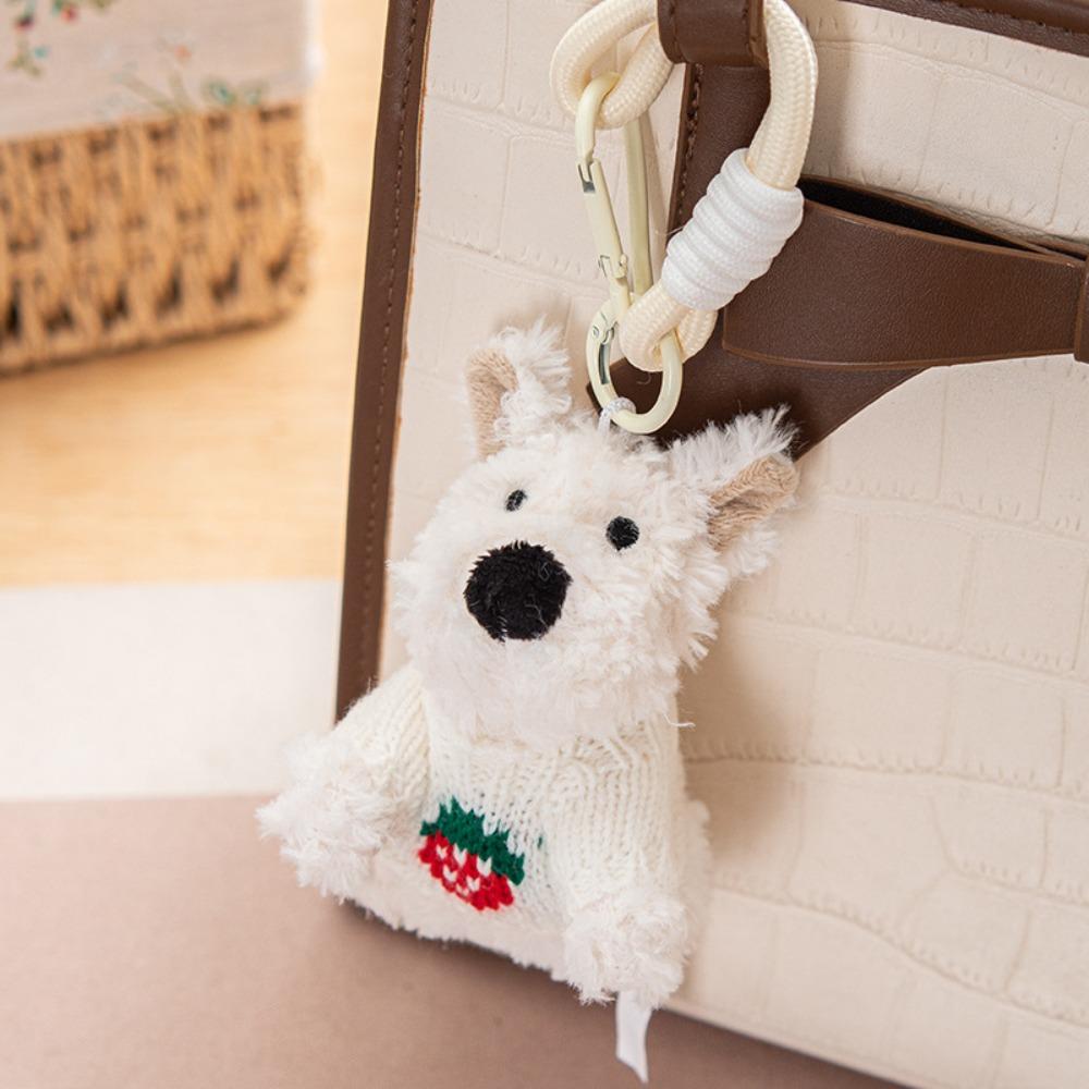 Stuffed West Highland Bag Pendant Cartoon Animal Car Hanging Pendant  Bag Pendant
