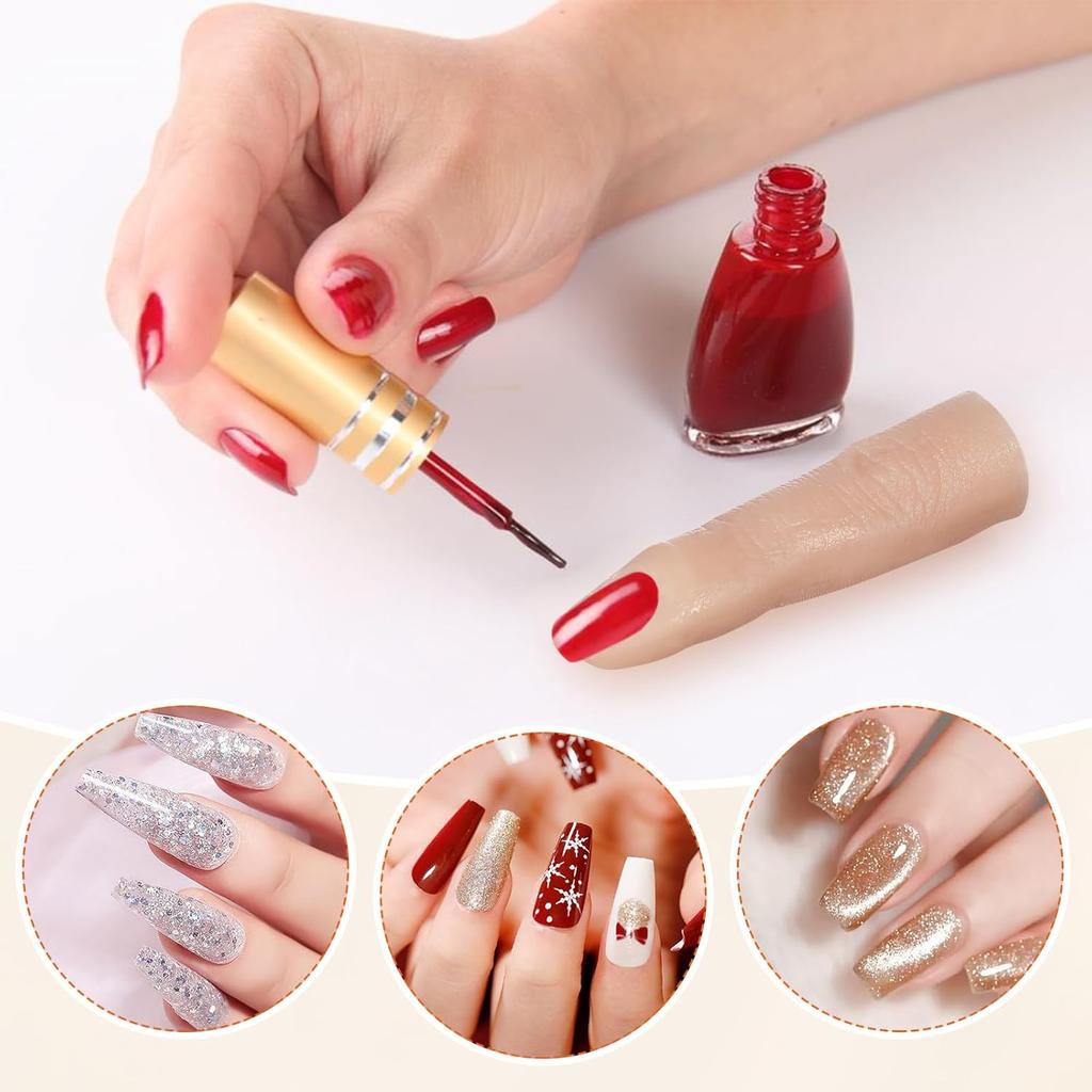 Mipcase manicure Artificial Finger Silicone Fake Finger artificial Bendable Nail piece human body Acrylic Silicone Nail Art Finger prosthetic hand