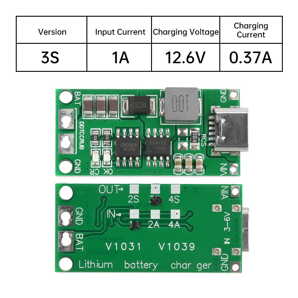 2S/3S/4S 1A 2A 4A Typ-C Auf 8,4V 12,6V 16,8V Step-Up Boost LiPo Polymer Li-Ion Ladegerät DC 36V 18650 Lithium-Batterie