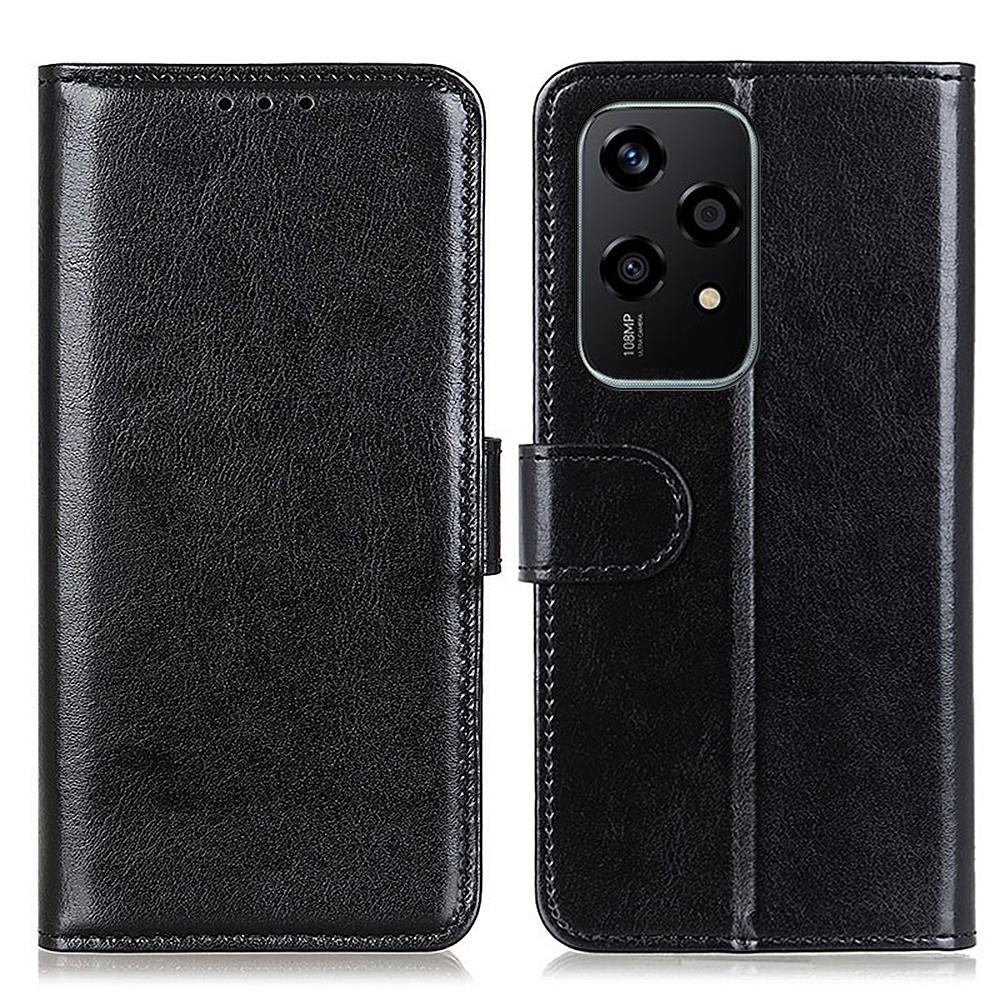 

Чехол для Honor 200 Lite PU кожаный кошелек чехол для телефона текстура Crazy Horse Black