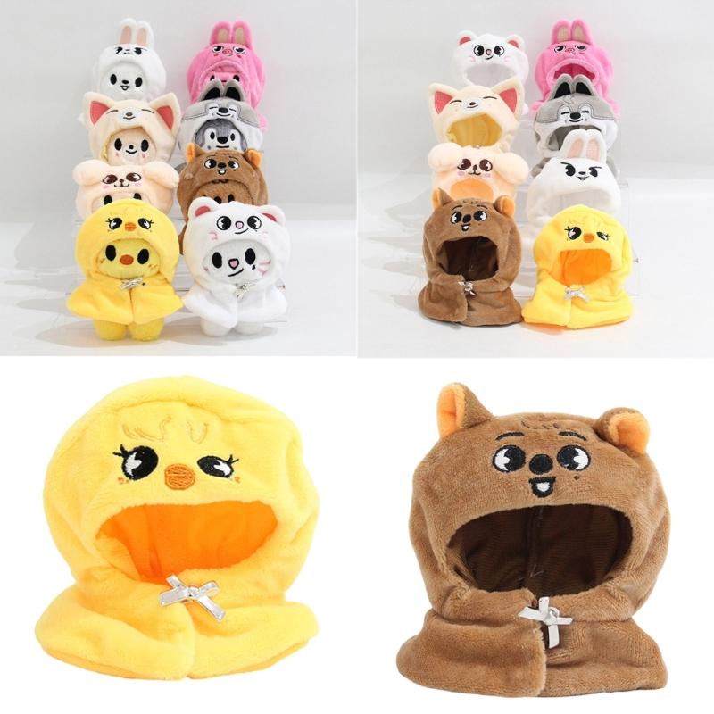 Soft Plush Dog Hooded Cloak For Kids Role Play Costume Accessory Thick PP Cotton Fill Doll Keychain Head Cover