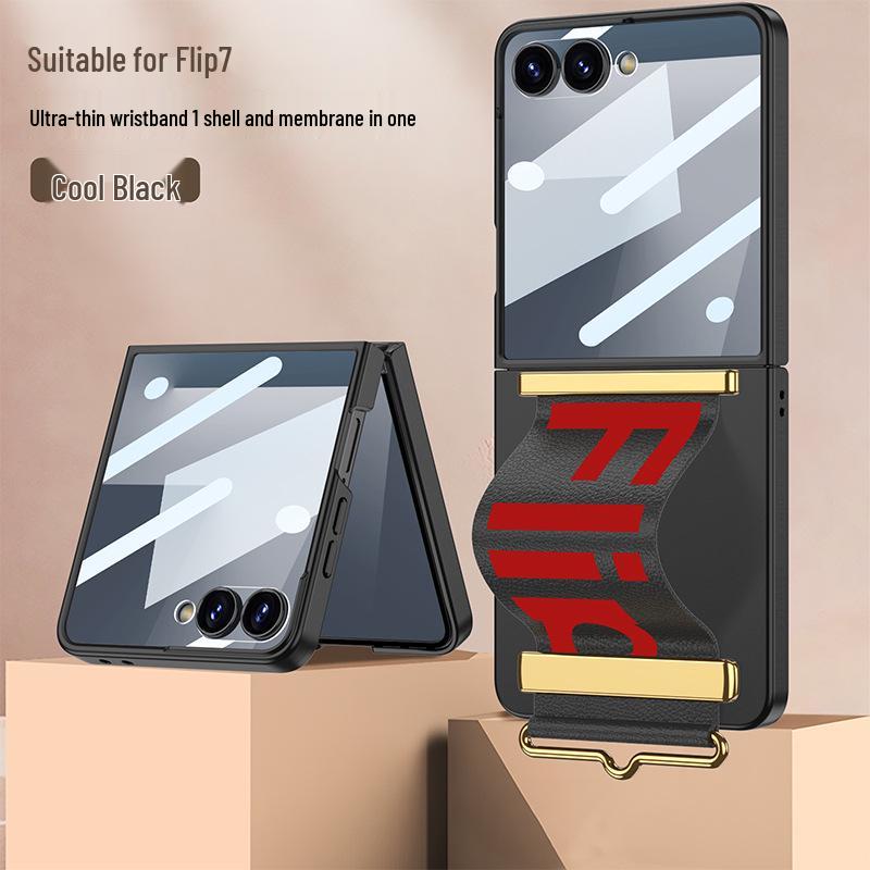 Samsung Flip7 Ultra-Thin Wrist Strap Foldable Case - Light Luxury Screen Integrated Protective Cover
