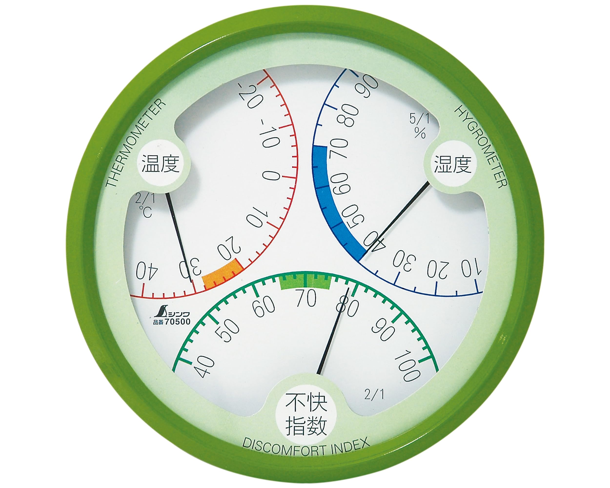 

Shinwa Sokutei Temperature Humidity Discomfort Index Meter R-2 Round 15cm Green 70500