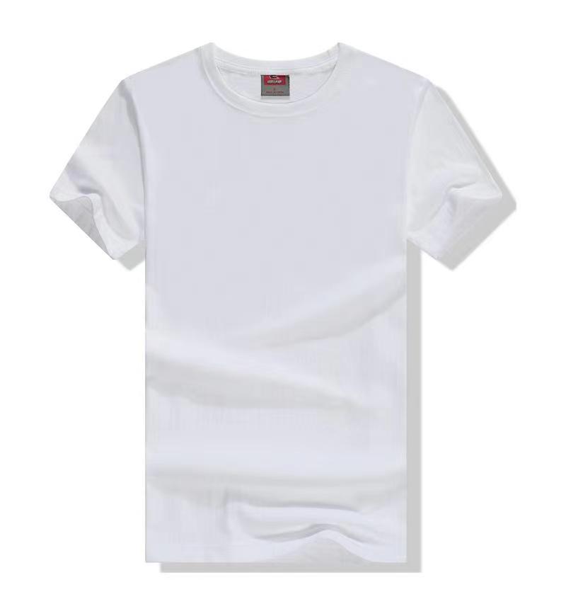 Biały bawełniany T-shirt z okrągłym dekoltem i haftem z logo na zjazd klasowy lub mundur dla grupy zainteresowań