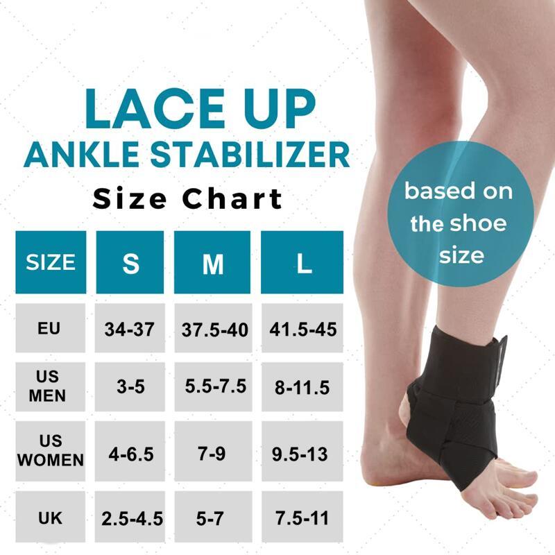 1Pc Lace Up Ankle Support Brace For Women Men Stabilizer For Sprained Ankle Sport Injuries Plantar Fasciitis
