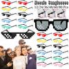 12-80 szt. Okulary przeciwsłoneczne Mozaikowe Thug Life Okulary Imprezowe Wielokolorowe Pikselowe Okulary Dekoracja Wieczoru Kawalerskiego Zabawne Okulary na Upominki Imprezowe