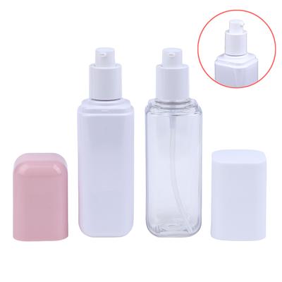1 Pezzo 80/100/120ml Bottiglia Cosmetica Vuota Pompa Lozione/Spray Plastica Quadrata Trasparente Bianca Contenitore Cosmetico Portatile da Viaggio
