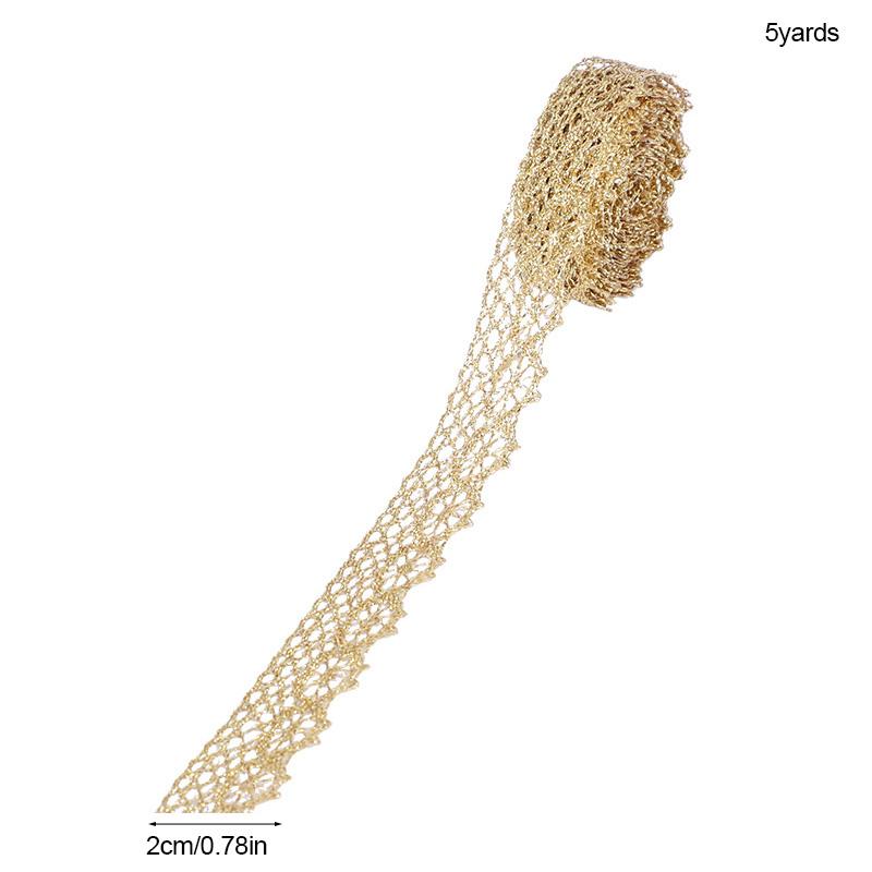 5/10Yard Gold Silver Lace Net Trim Ribbon Curve Lace Fabric Sewing Centipede Braided Lace Wedding DIY Clothes Craft Accessories