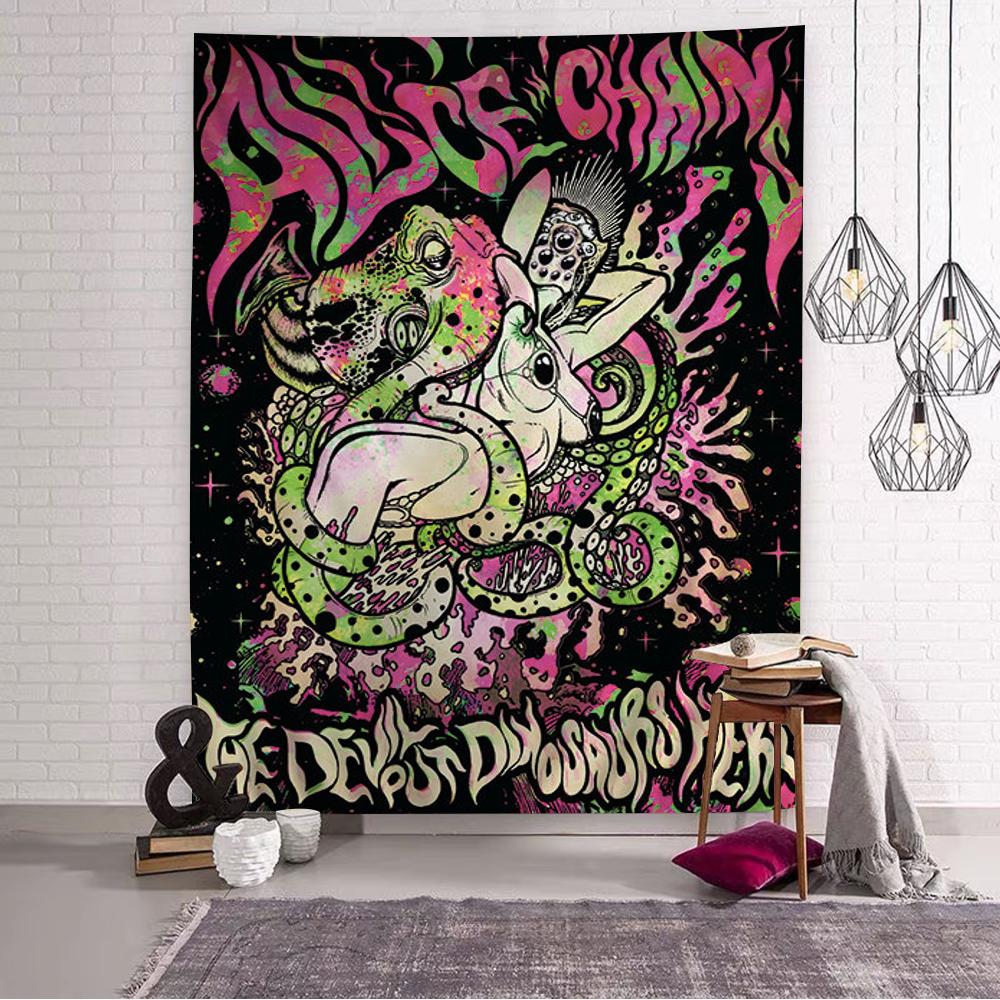 Alice In Chains Banda DIY Tapiz de Pared Colgante Tarot Hippie Alfombras de Pared Dormitorio INS Decoración del Hogar