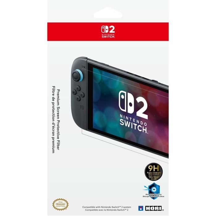 Premium skjermbeskyttelse i herdet glass - HORI - Nintendo Switch 2 - Anti-blått lys - Hardhetsgrad 9 h