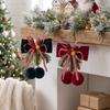 Velvet Christmas Tree Bow Ornament Wine Red Bow Ornament  Christmas Tree Decoration