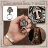 Breloc cu literă Cowboy Western, Breloc cu inițială literă lucrat manual vintage, Lanț metalic de personalitate pentru curea