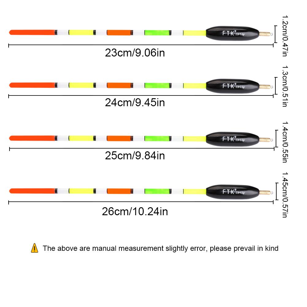 FTK 5pcs of Outdoor Fishing Gear Accessories for Fishing Float with Lead Shirt Wood, Large Buoyancy, and Thickened Tail