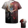 Summer Round Neck Cartoon Pattern 3D Print Top Fashionable Casual Short Sleeved Men's T-shirts