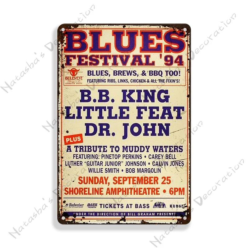 Classic Blues Metal Tin Sign Home Bar Wall Decor Signs Rusty Metal Signs Singer Metal Plaque Decorative Plate Industrial Decor