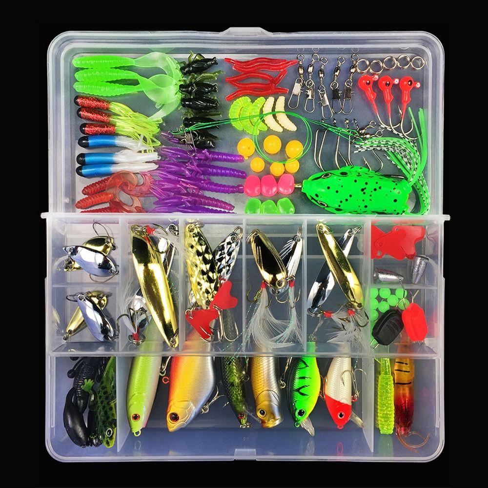 28/88/106Pcs Realistic Simulation Fish Lures Set Fast Sinking with Storage Box Hard Tail Fishing Lure Colorful Bait