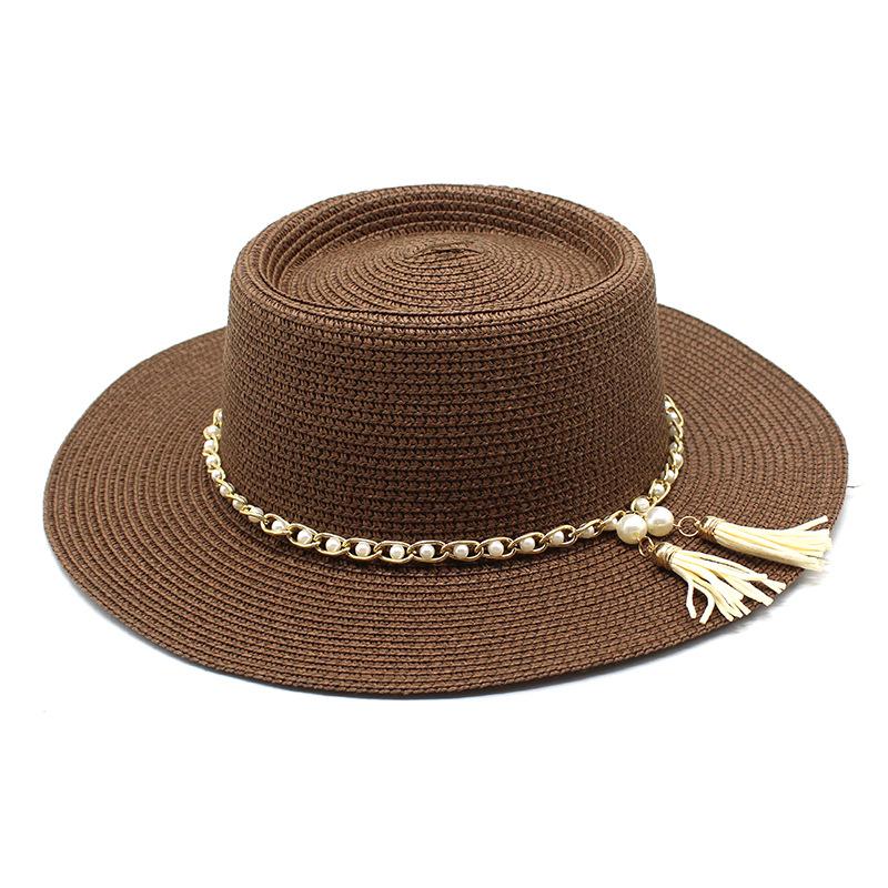 New Women Hats Summer Sun Straw Hats Outdoor Beach Panama Jazz Hats Leisure Vacation Dress Cap Sombreros De Mujer
