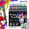 Double-Ended Two-Color Acrylic Marker Set: 72 Colors for Kids' Painting & Doodling