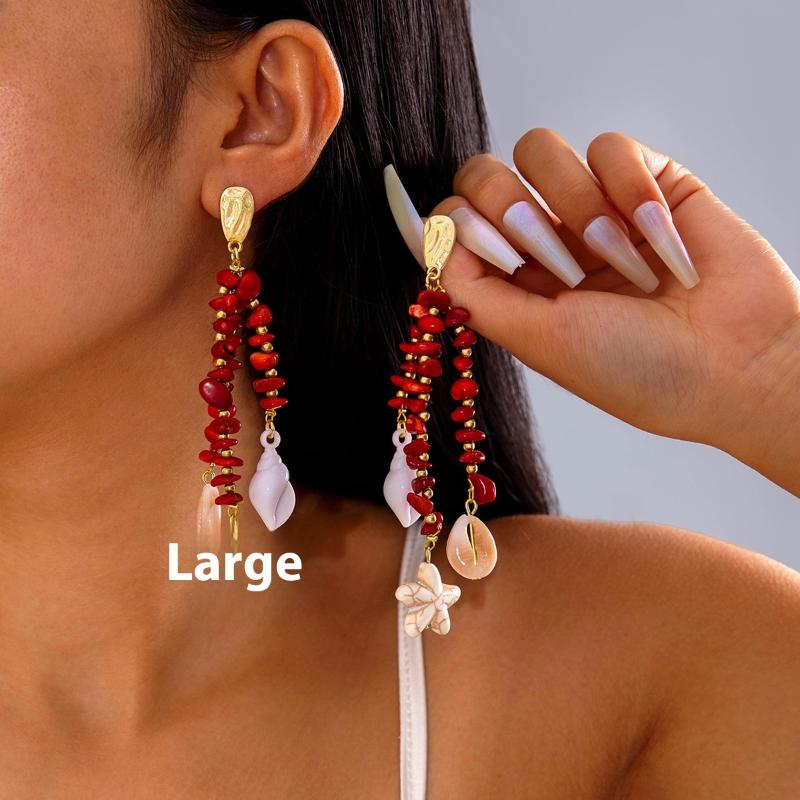 1Pair Bohemian Turquoise Earrings Geometric Acrylic Coral Shaped Earrings For Womens Trendy Jewelry Gift