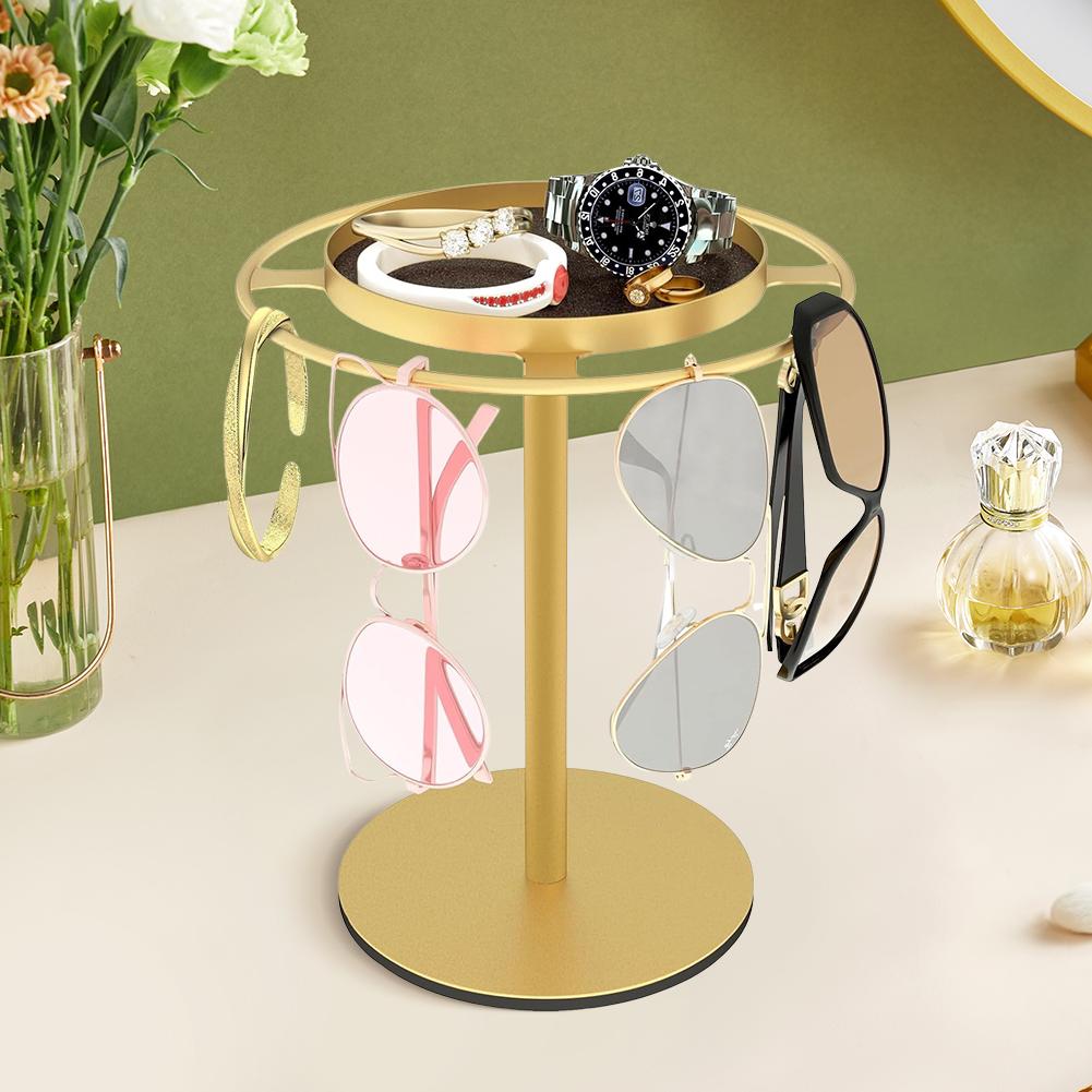 360° drehbarer Brillen-Organizer mit Aufbewahrungsschalen Sonnenbrillenhalter Organizer Brillen-Display-Halter für Tischplatte Schreibtisch Kommode