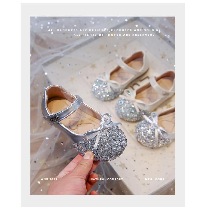 Girls' Crystal Shoes Summer New Cartoon Princess Shoes Small Leather Shoes Children's Baby Soft Sole Little Princess Flats