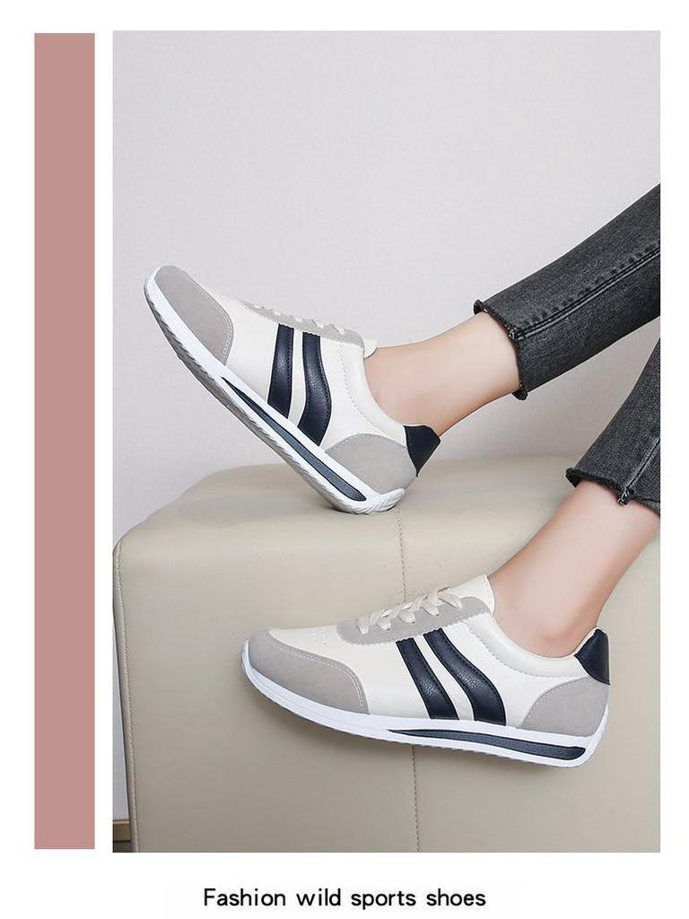 Plus-Size Casual Lace-Up Sneakers - Soft Sole, Versatile Spring & Summer Running Shoes