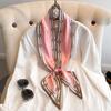 Long small silk scarf women's spring, autumn and summer black neck protection scarf with shirt streamer ribbon belt thin scarf