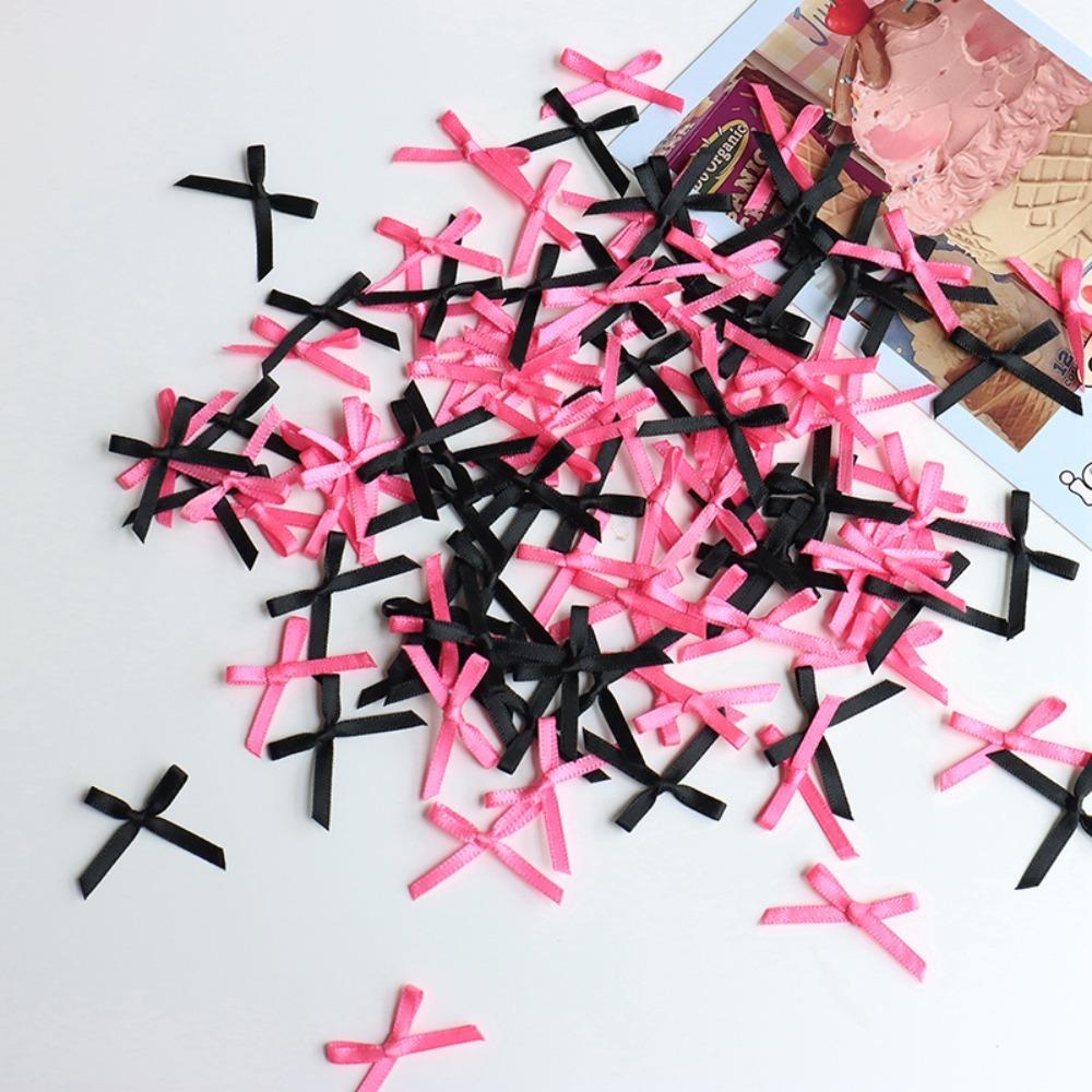 100pcs Mini Ribbon Bows Solid Color Gift Wrapping Bowknot Flowers Bows Ties  DIY Craft Scrapbooking