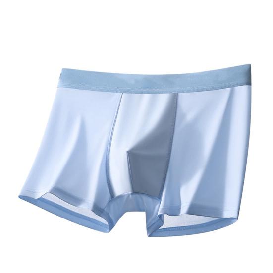 Men Boxer Underwear High Waist Ice Silk Seamless Thin Shorts Briefs Letter Print Quick Drying U-Convex Panties