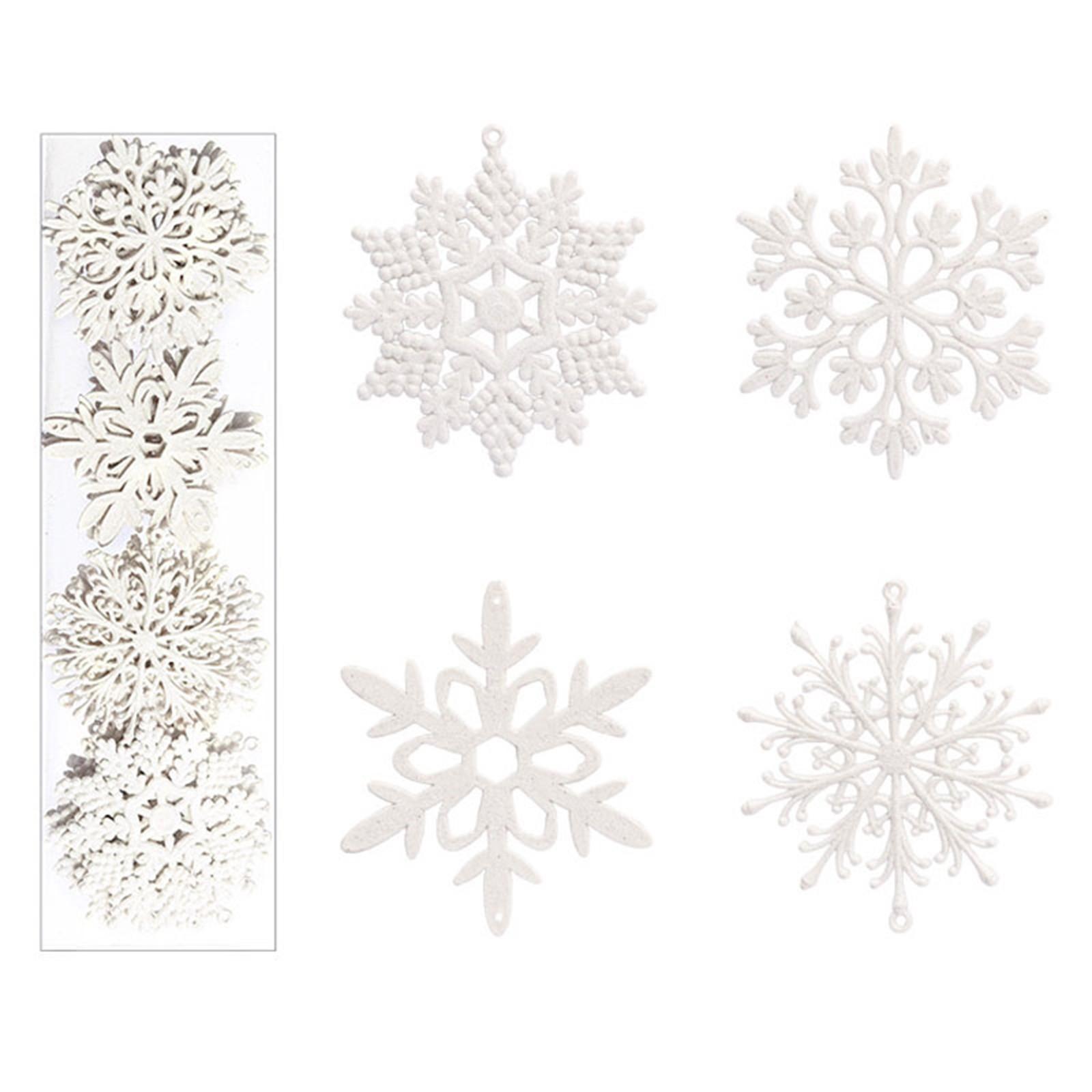 Набор из 40 4-дюймовых блестящих рождественских украшений в виде снежинок для подвешивания на елку