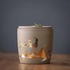 High-grade Rough Pottery Tea Sealed Jar Home Flower Tea Dried Fruit Moisture-proof Storage Cans Small Size Tea Packaging Caddy