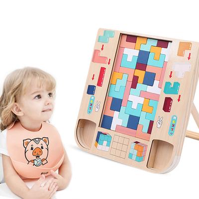 Early Education Puzzle Children'S Puzzle Wooden Three-Dimensional Puzzle Toy Multi-Functional Tetris Building Block