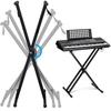 UYTON Keyboard Stand for Detachable Electronic Piano Keyboards (Height: 18.5-36.6 inches), Fits 54/61/73/76/88 Keys, Double Legs, Folds Up, Easy Assem
