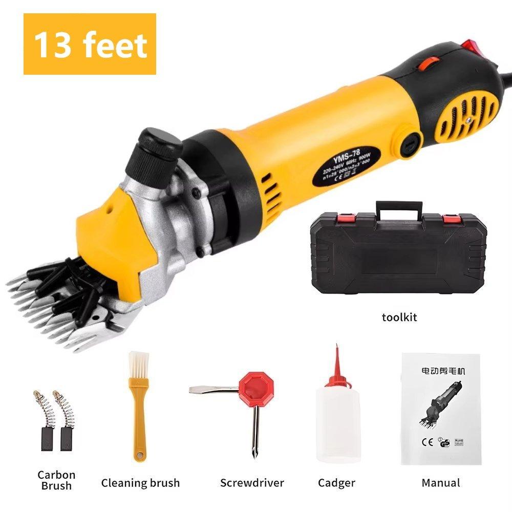 

6 Gears Speed Electric Sheep Goat Shearing Machine Trimmer Automation Tool Wool Scissor Cut Machine With Box 13 Teeth Clippe жовтий