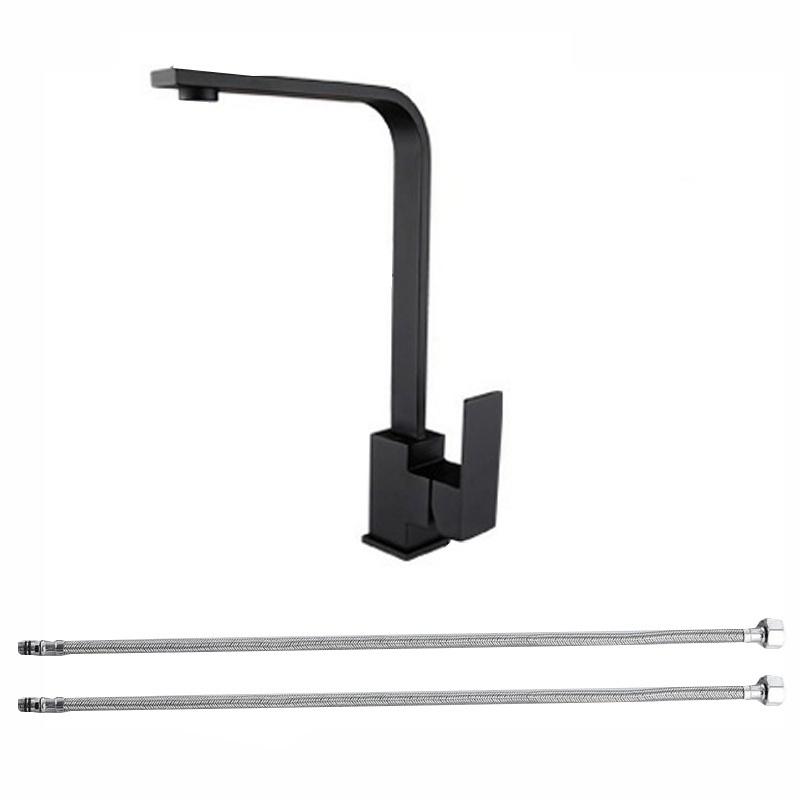 

360° Black Drinking Water Single Hole Hot And cold Pure Water Sinks Deck Mounted Mixer Tap Rotation Kitchen Faucet