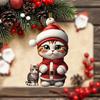 Joyful Acrylic Cat Christmas Car Charm Creative Hanging Decoration For Tree And Ambiance Home