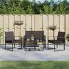 VidaXL Ensemble à manger de jardin 5 pcs et coussins marron rotin PP, ensemble à manger, ensemble à manger d'extérieur, 360216