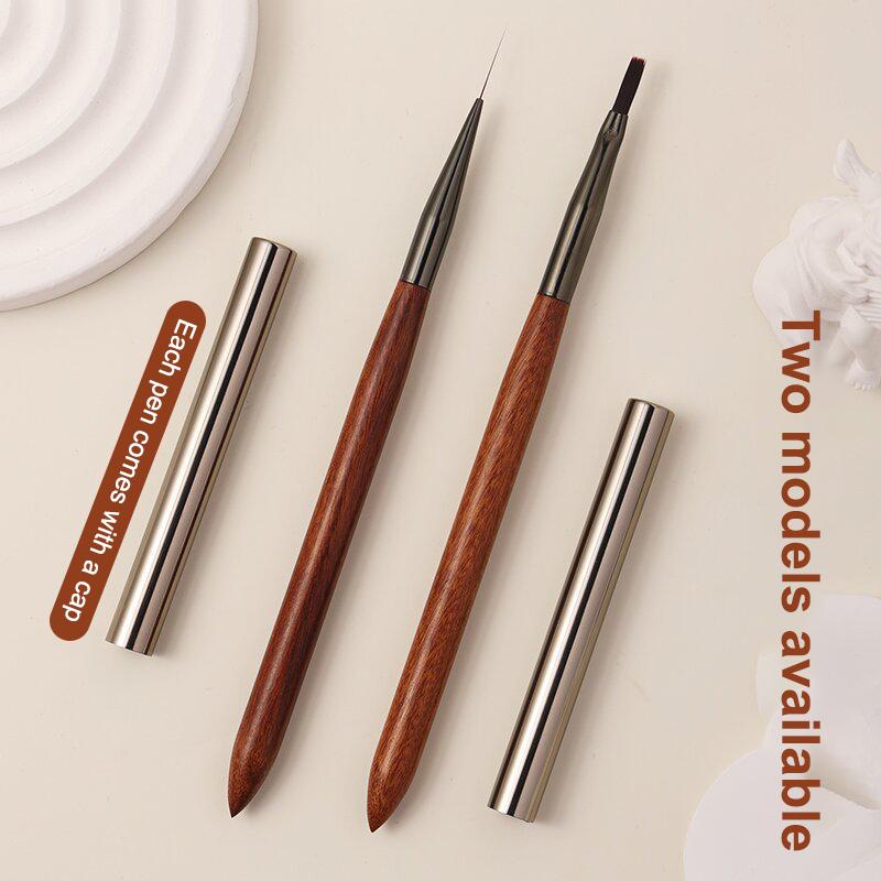 Durable Sandalwood Pole Nail Art Brush Professional Nail Liner Brush Nail Art Phototherapy Pen Nail Painting Brush