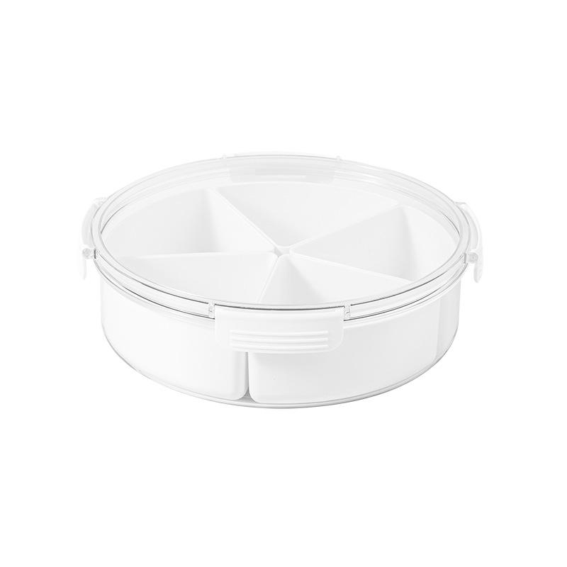 Luxe Fruit and Snack Storage Plate with Lid – Divided Sections for Fruits & Dried Snacks