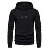 Men's Hooded Sweatshirt Casual Long Sleeve Pullover Plaid Embroidered Patch Drawstring EU Size