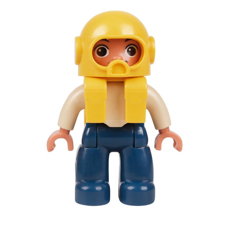 Big Building Blocks Boy Girls Family Policemen Figures Doll Compatible Duplos Children Kids Self Locking Bricks Assemble Toys