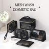 1Pc Black Mesh Cosmetic Bag Small Large Makeup Bags Zipper Pouch For Offices Travel Storage Bags Toiletry Bags Makeup Pouch