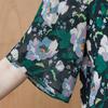 MAXZA Flower Pattern Chain Decoration Bell Sleeve Shirt Blouse Zb09qb607on