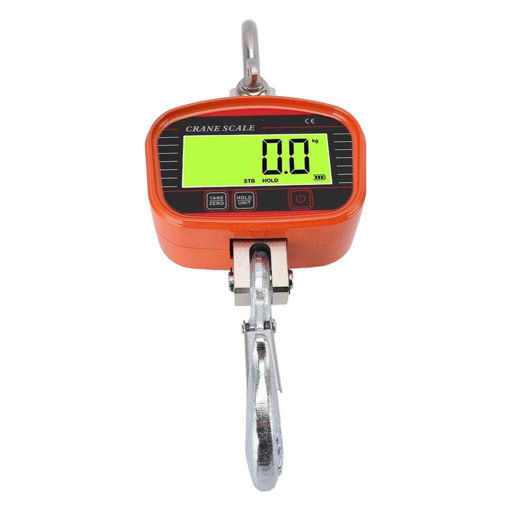 Digital Crane Scale 2000kg LCD Display Heavy Duty Industrial Hanging Scale with Remote Control for Farm Factory Orange