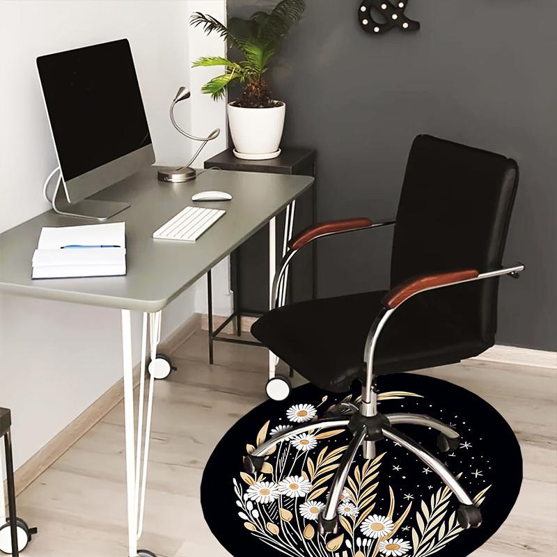 

1 шт. Круглый ковер с иллюстрацией «Ночной сад», Изготовлен из полиэстера, Идеально подходит для украшения офисных кресел, гостиных, fplt126 80cm by 80cm