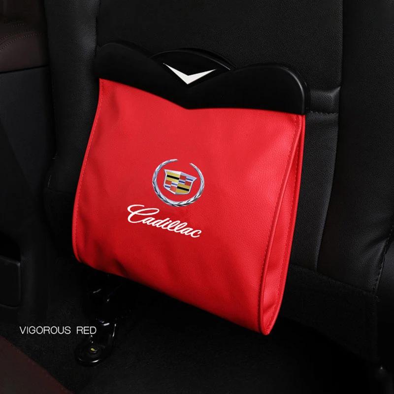 Auto Umweltfreundliche Lederspeicherbox Müllbeutel für Cadillac Escalade CTS CT5 CT6 ATS SRX XTS XT5 STS BLS Auto Zubehör