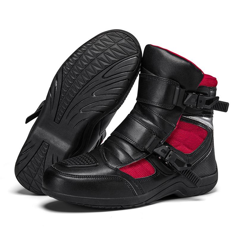 Genuine Leather Motorcycle Shoes Riding Male Riders All Season Off-road Boots Racing Travel