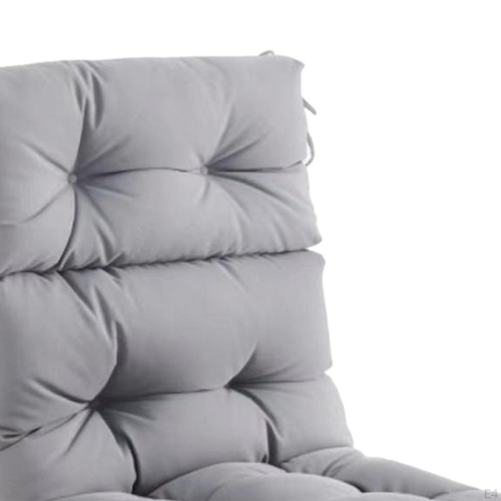 Outdoor Backrest Chair Cushion, Rocking Cushion with Ties, Soft High Back