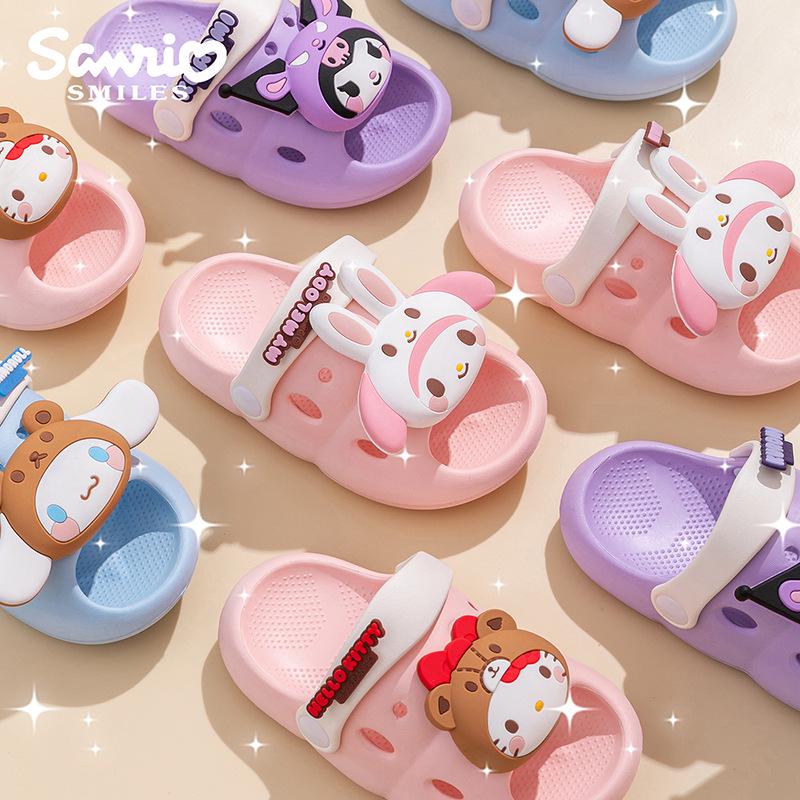 Sanrio Girls' Non-Slip Cartoon Summer Slippers - Lightweight & Soft Sole for Children