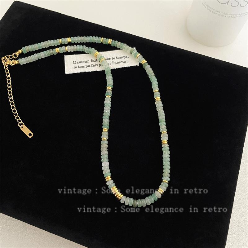 Elegant French Dopamine Colorful Beaded Pearl Necklace with Simple Shell Pendant